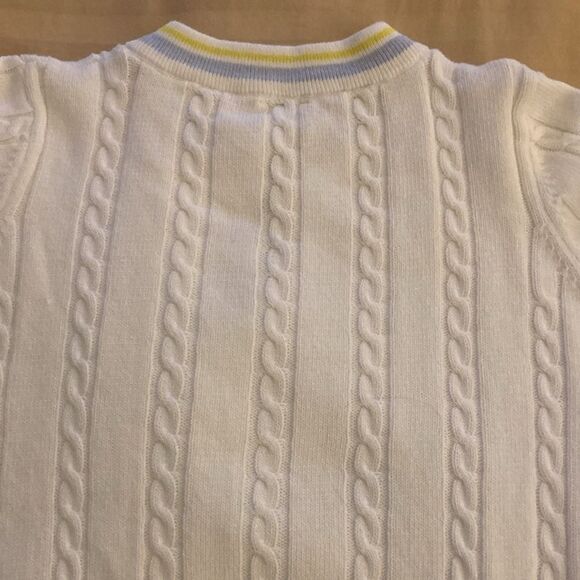 Jacadi Paris Girls V-Neck Cotton Sweater with Cable Design. Size 12A. - Picture 6 of 8